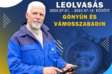 Aknás lakossági vízmérő leolvasás Vámosszabadin és Gönyűn